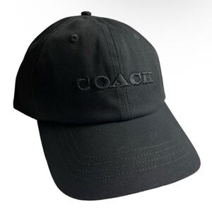 NWT COACH AUTHENTIC EMBROIDERED
LOGO BLACK BASEBALL CAP NEW WITH
TAGS